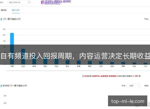 自有频道投入回报周期,内容运营决定长期收益 自有频道投入回报周期,内容运营决定长期收益
